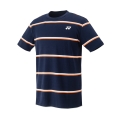 Yonex Sport-Tshirt Crew Neck Small Stripes navyblau/orange Herren